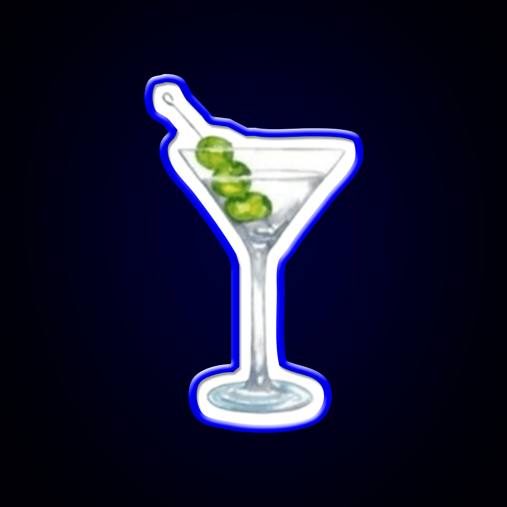 Classic Martini Glass With Olives Cocktail Bar Decor Led Neon Sign Rgb Color - Shineneon