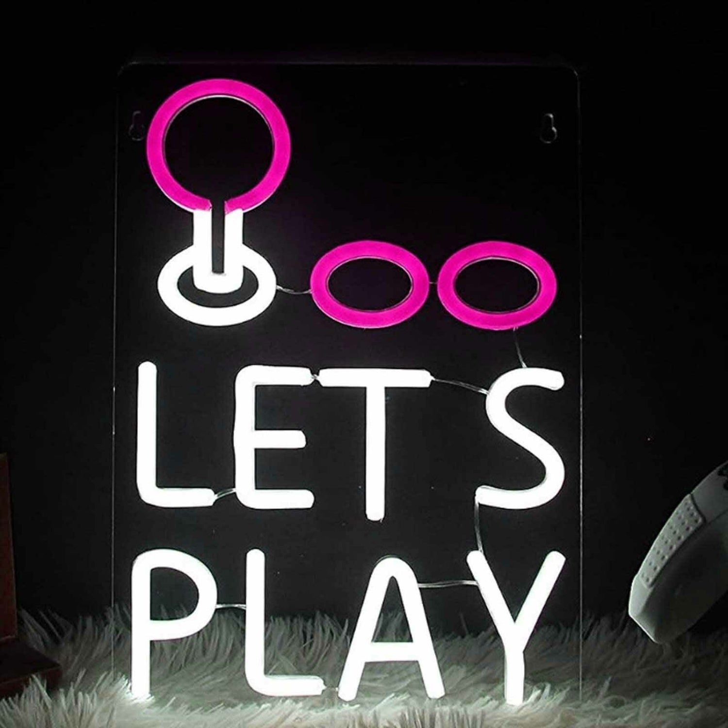 Classic Retro Arcade Joystick Lets Play Game Led Neon Sign - Shineneon