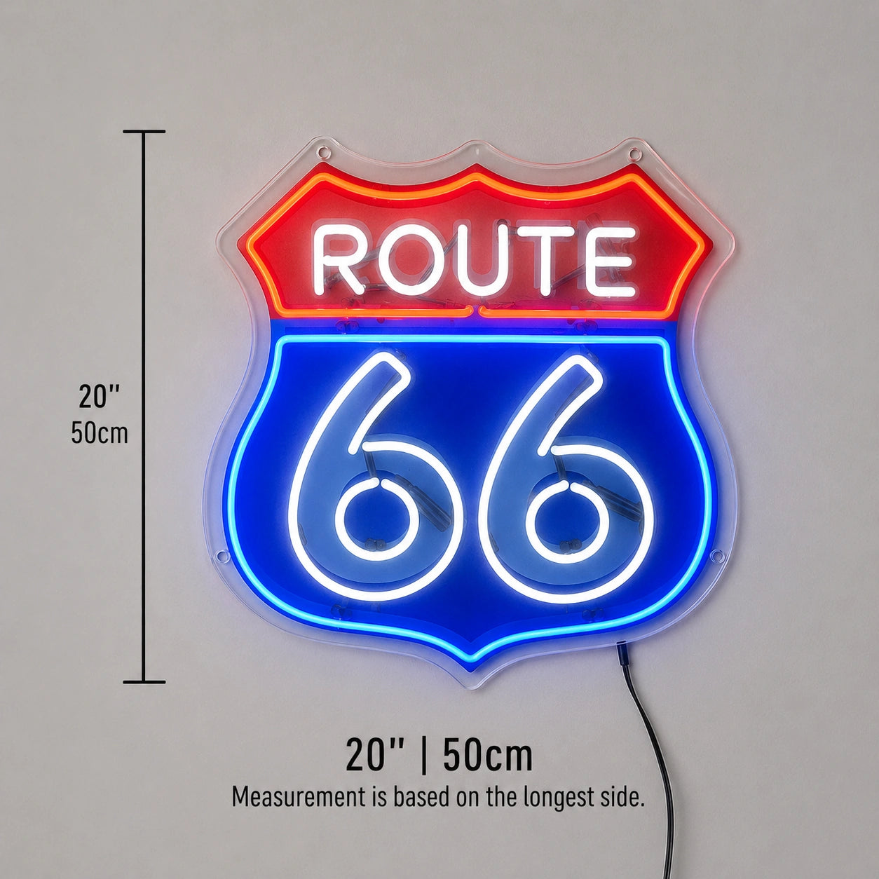 Classic Route 66 Wall Neon Sign LED Neon Sign size image