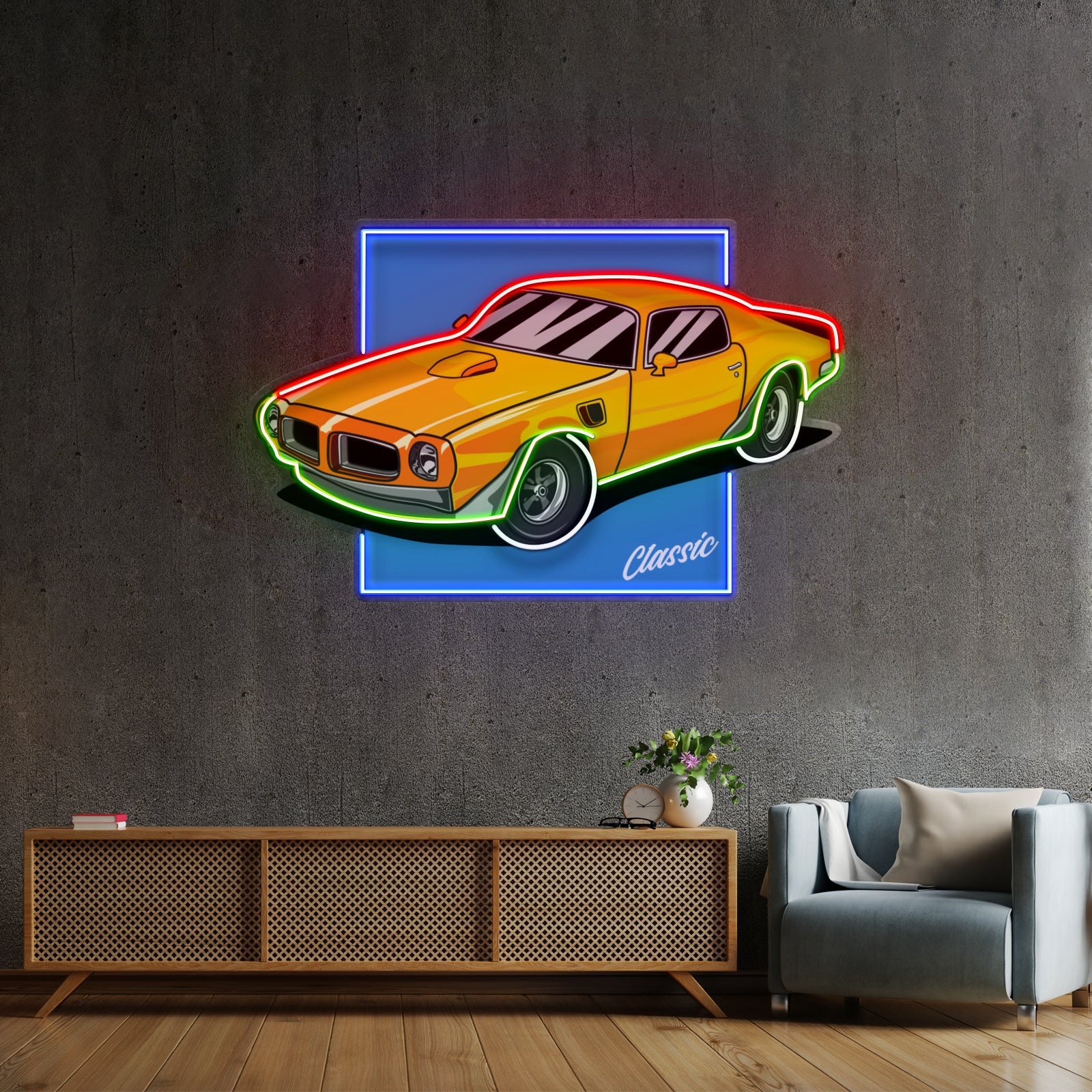 Classic Yellow Car Led Neon Sign Light Custom Led Signs - Shineneon
