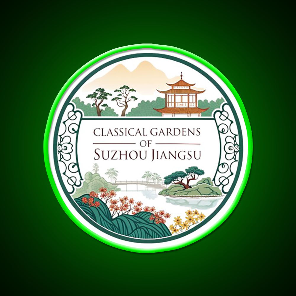 Classical Gardens Of Suzhou Led Neon Sign Chinese Food Wall Art Rgb Color