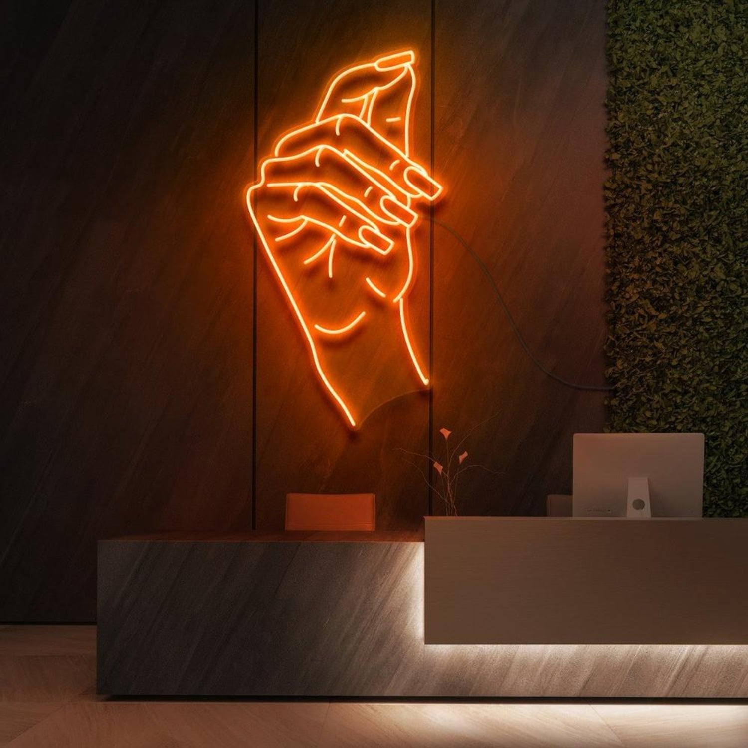 Classy Claws Blue Hand-Outline Led Neon Sign For Reception Decor | Shineneon