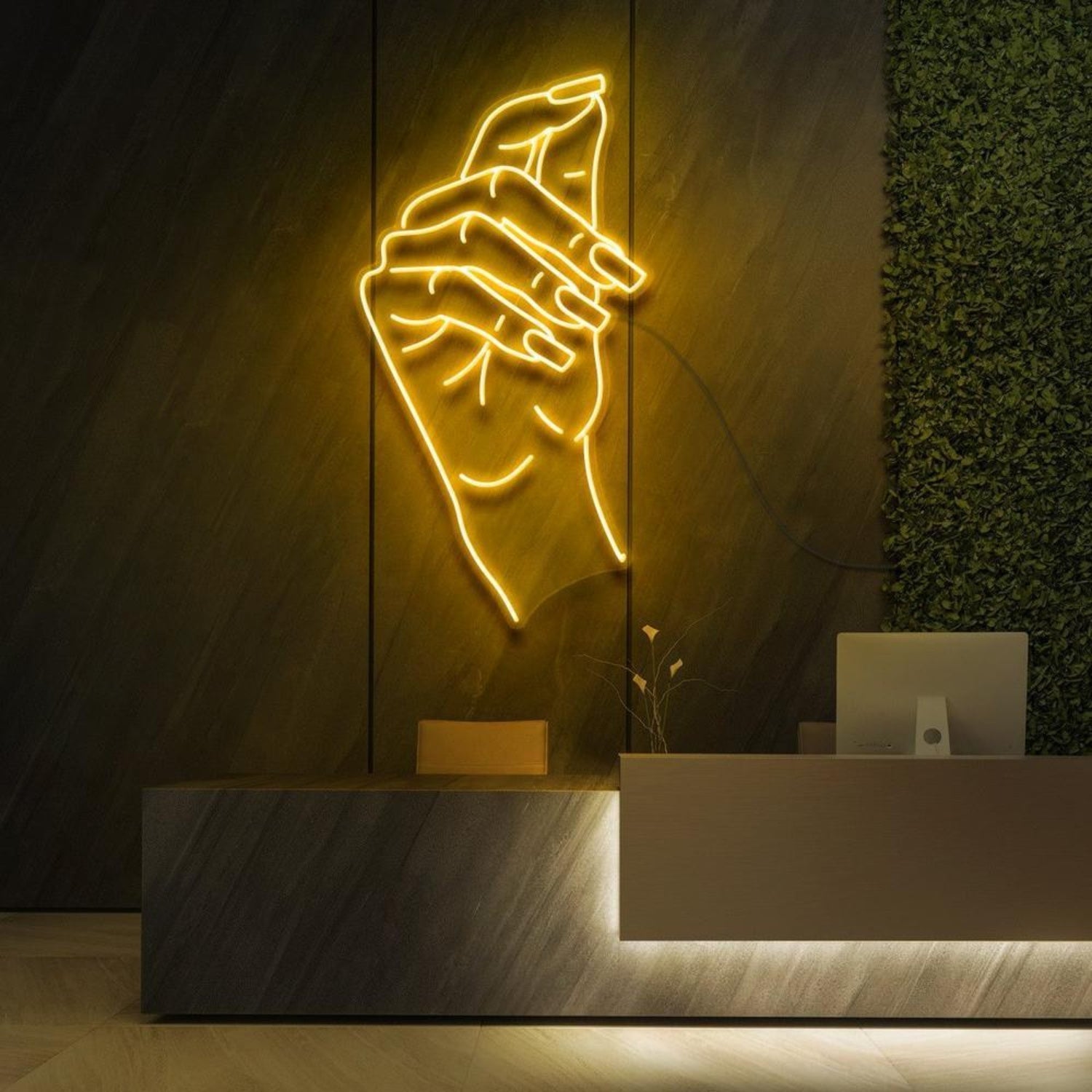 Classy Claws Blue Hand-Outline Led Neon Sign For Reception Decor | Shineneon