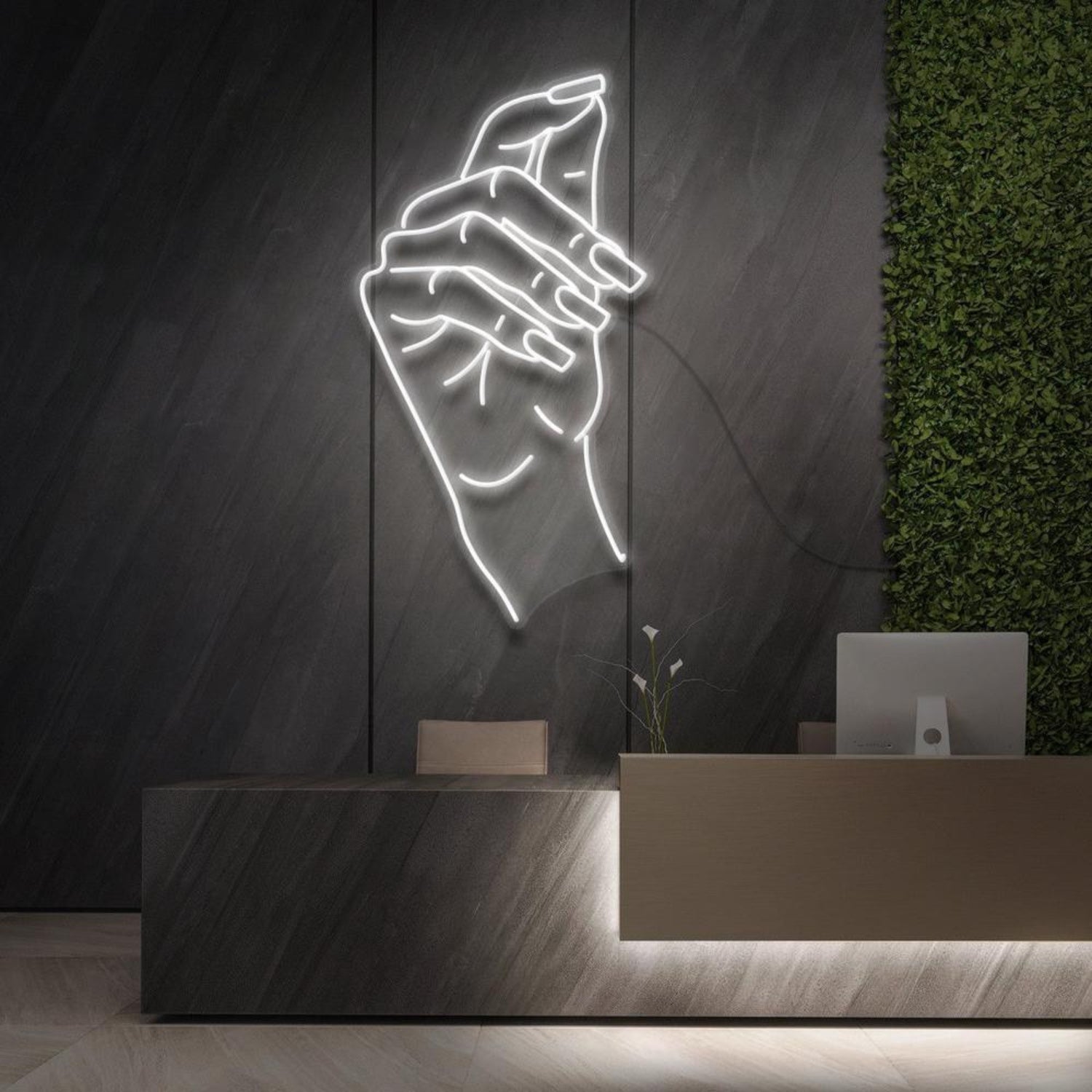 Classy Claws Blue Hand-Outline Led Neon Sign For Reception Decor | Shineneon