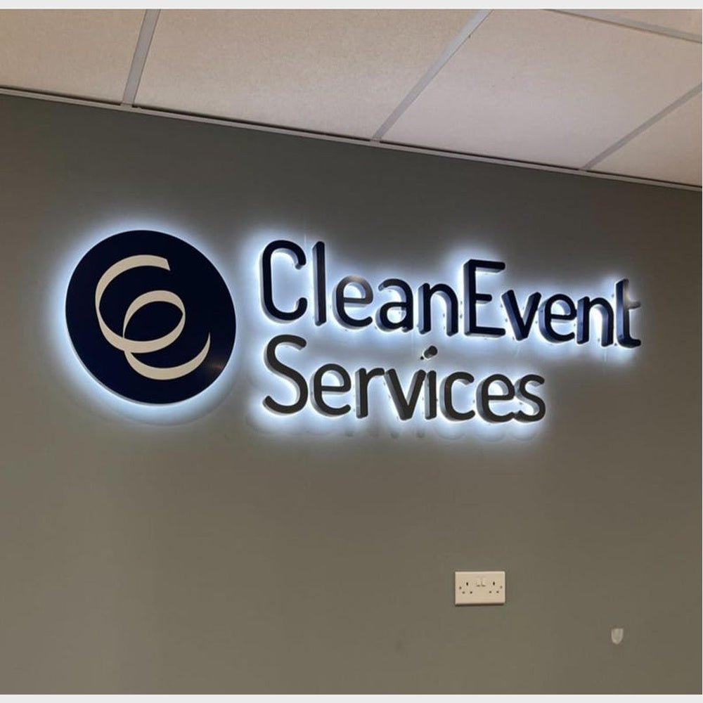 Clean Event Services With Logo 3D Backlit Channel Letters Led Light Sign - Shineneon