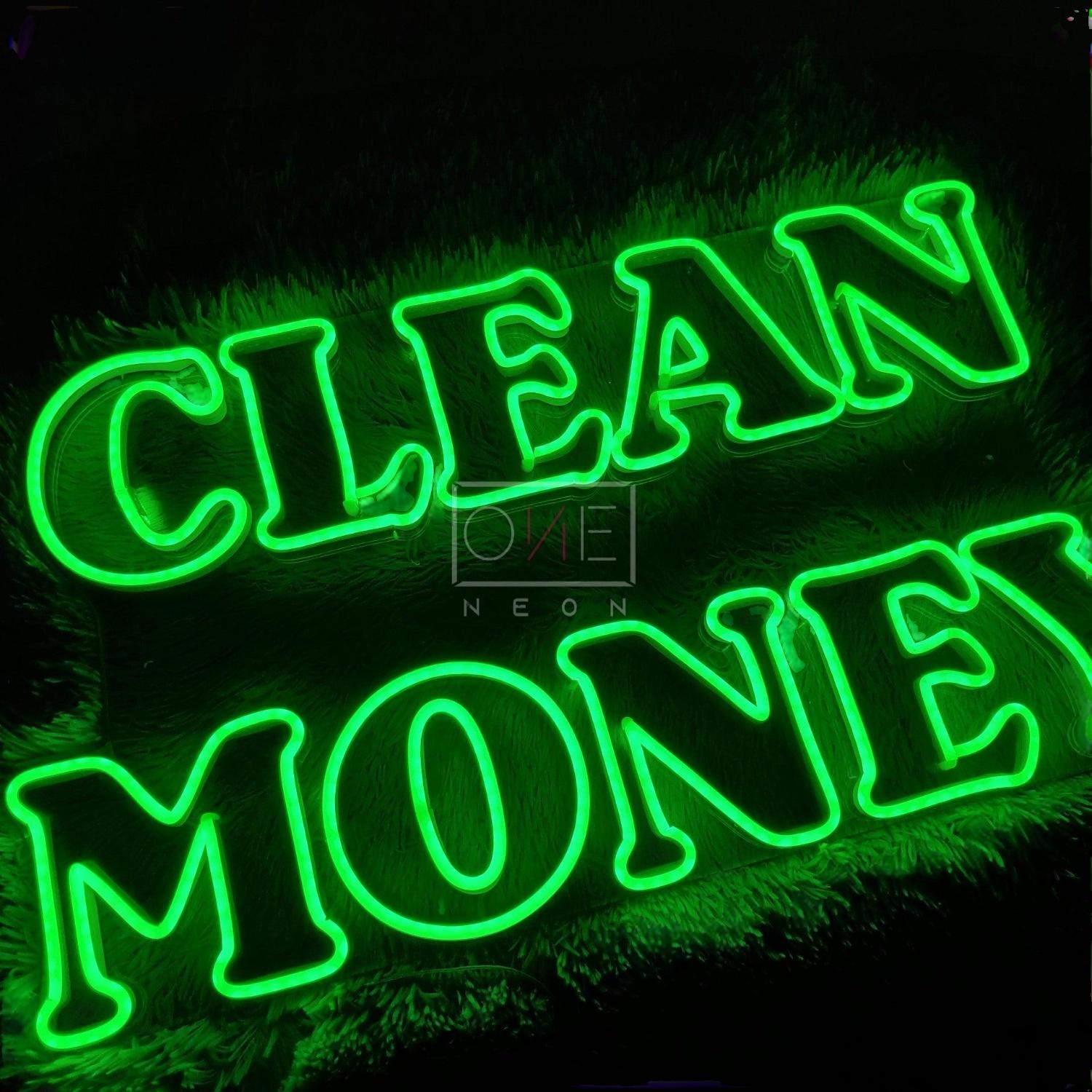 Clean Money Led Neon Sign For Bars Home Decor | Shineneon