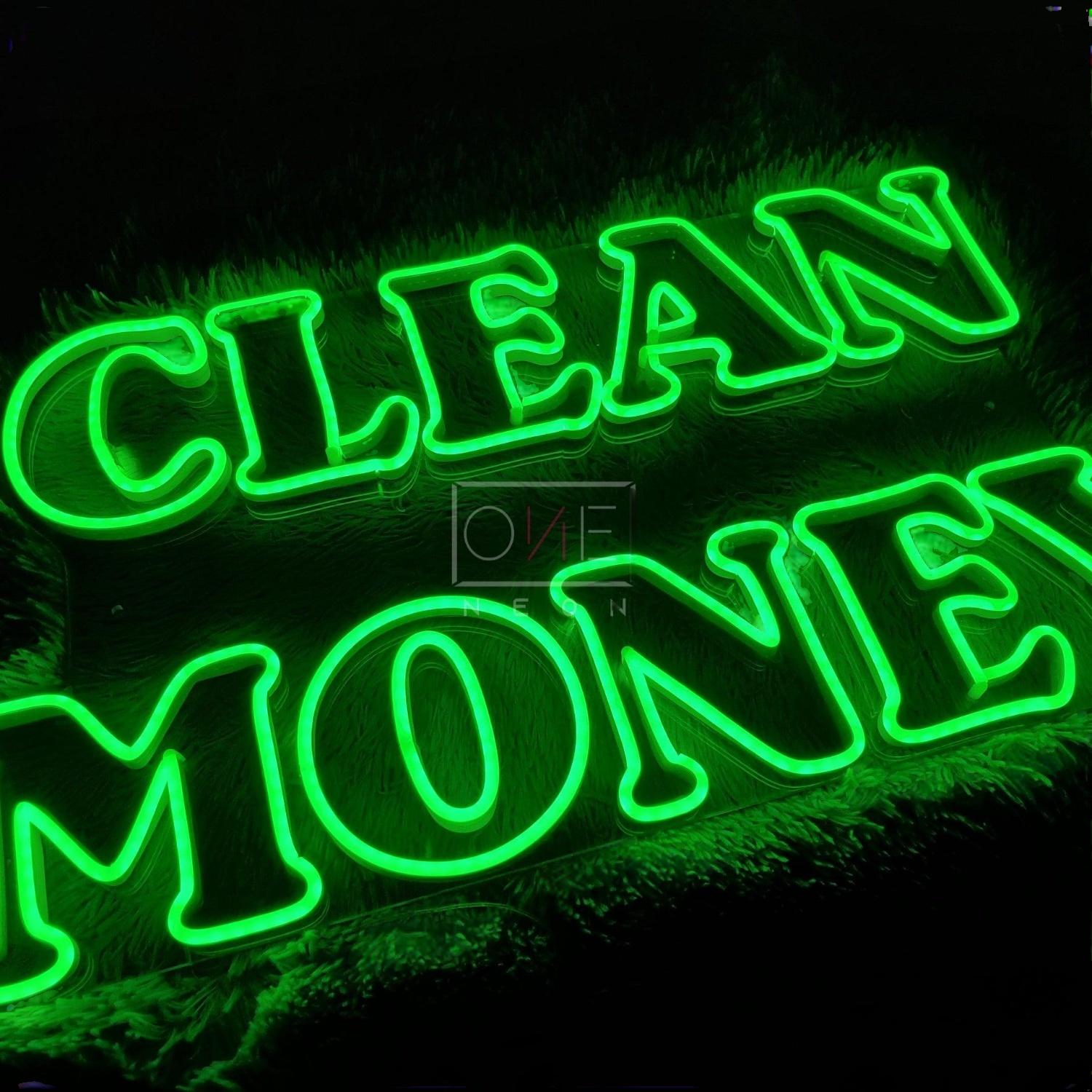 Clean Money Led Neon Sign For Bars Home Decor | Shineneon