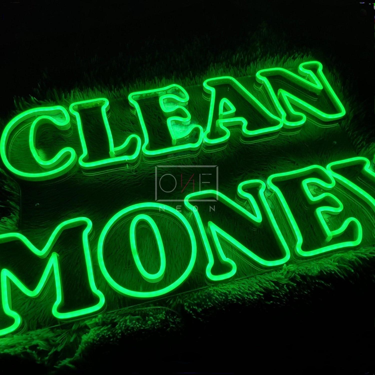 Clean Money Led Neon Sign For Bars Home Decor | Shineneon