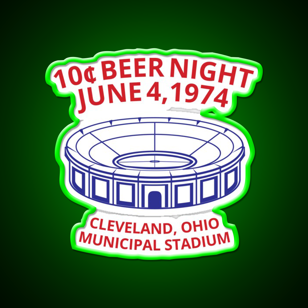 Cleveland Baseball 10 Cent Beer Night Souvenir Beer Bar Decor Led Neon Sign Rgb Color - LED neon sign view 8