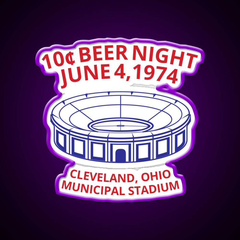 Cleveland Baseball 10 Cent Beer Night Souvenir Beer Bar Decor Led Neon Sign Rgb Color - LED neon sign view 9