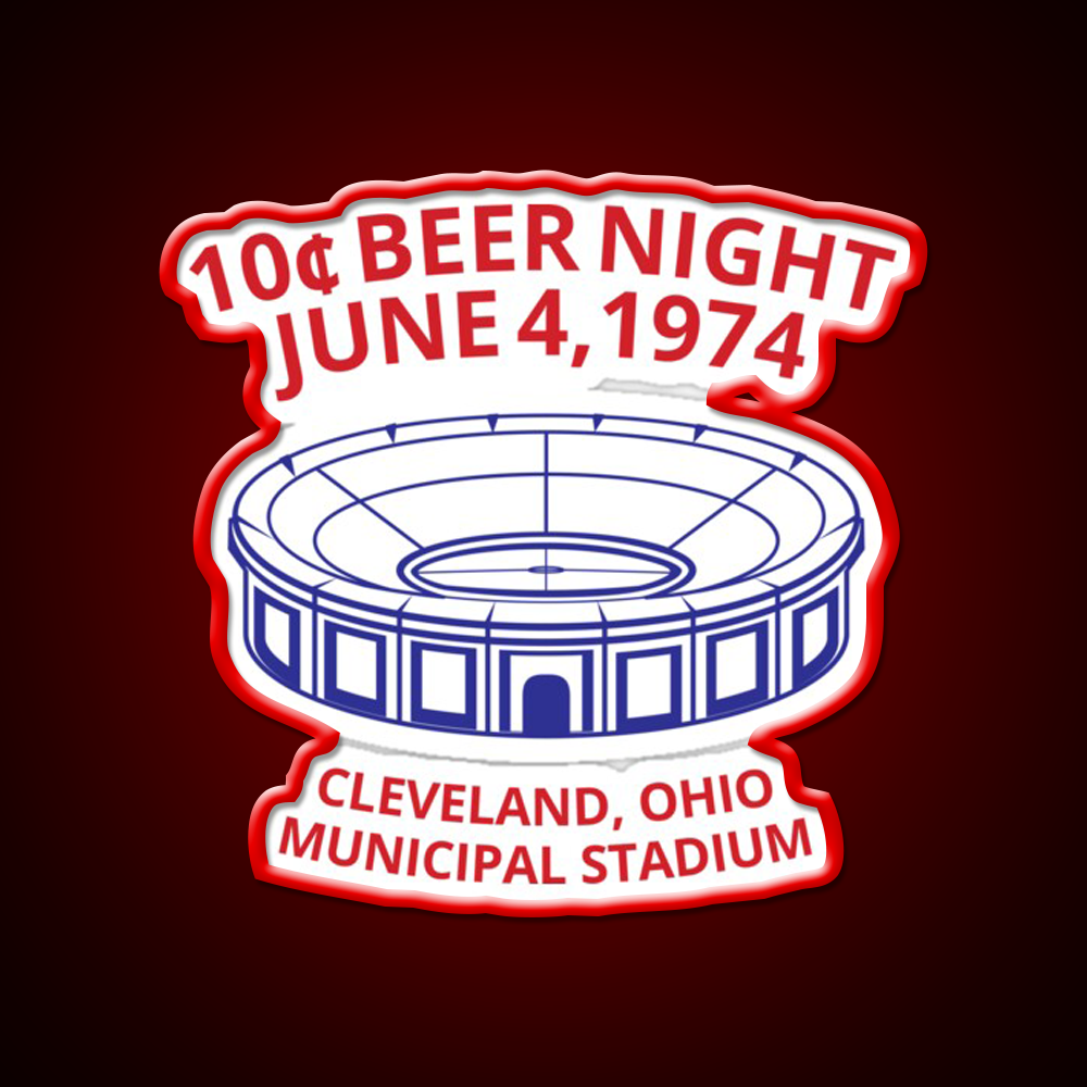 Cleveland Baseball 10 Cent Beer Night Souvenir Beer Bar Decor Led Neon Sign Rgb Color - LED neon sign view 10