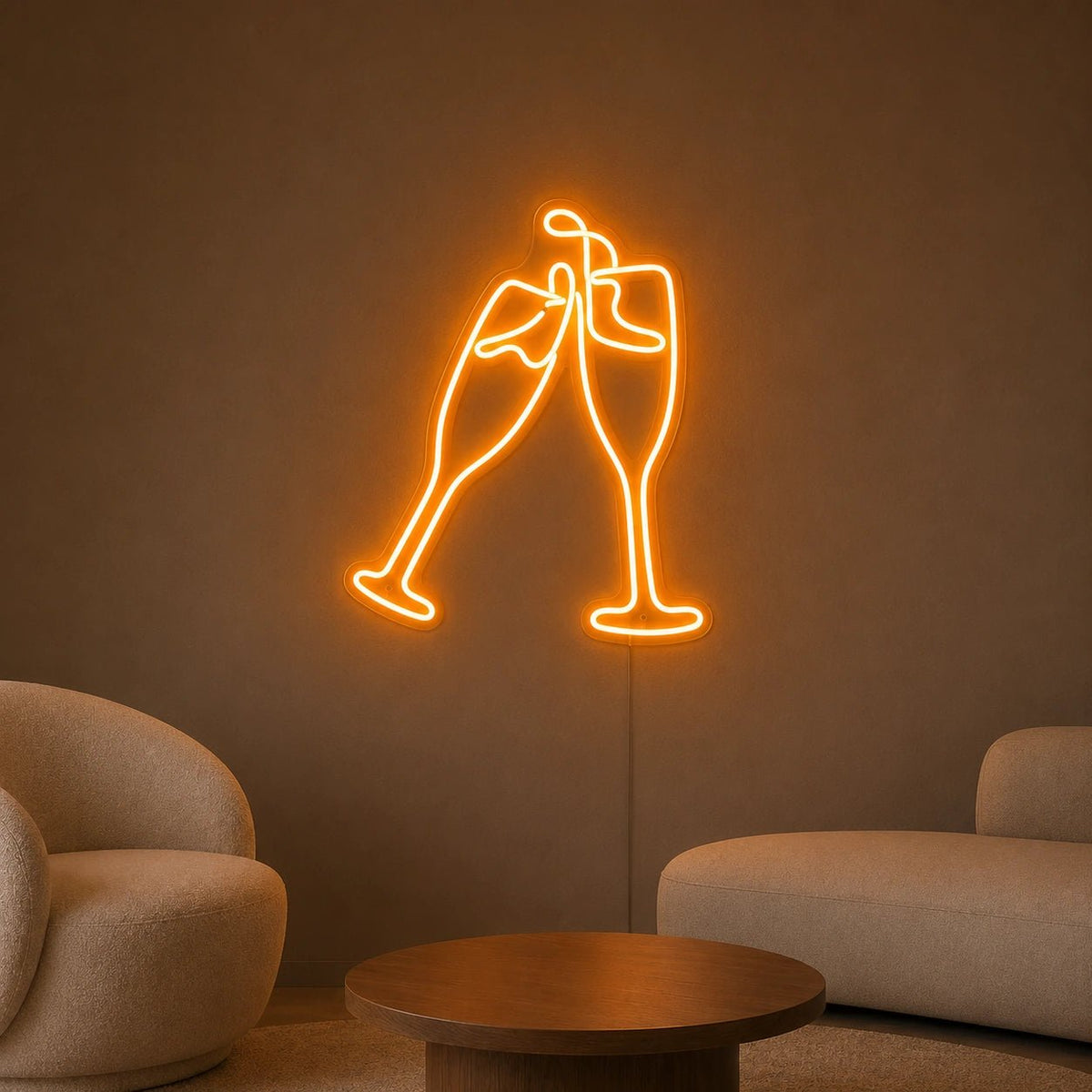 Clinking Champagne Glasses LED Neon Sign - Shineneon