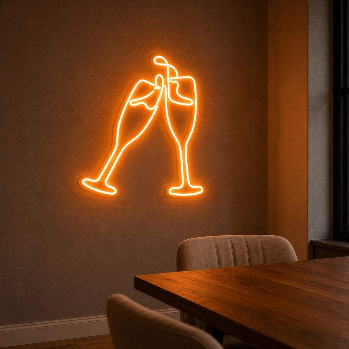 Clinking Champagne Glasses LED Neon Sign - Shineneon