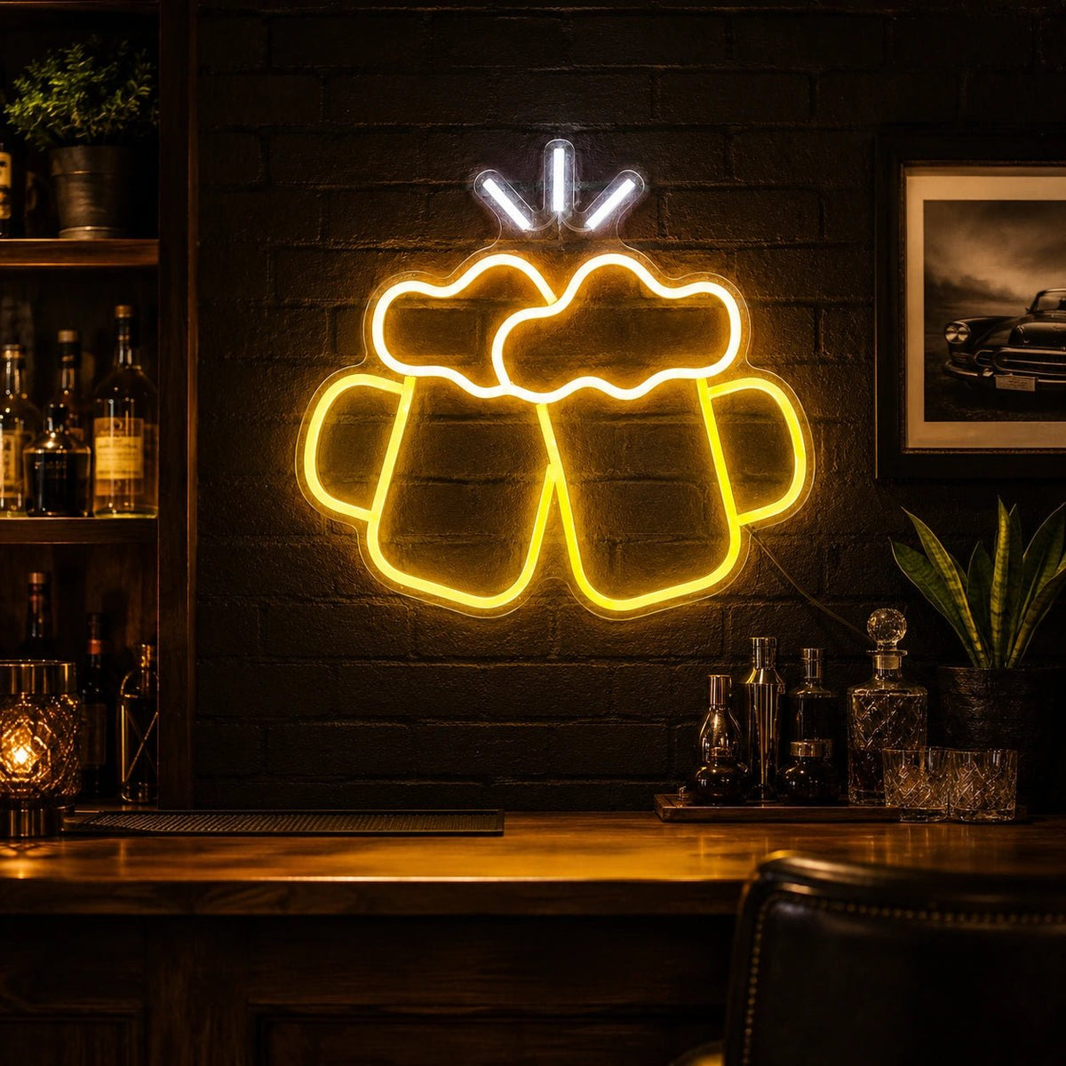Clinking Foamy Mugs LED Neon Sign - Shineneon