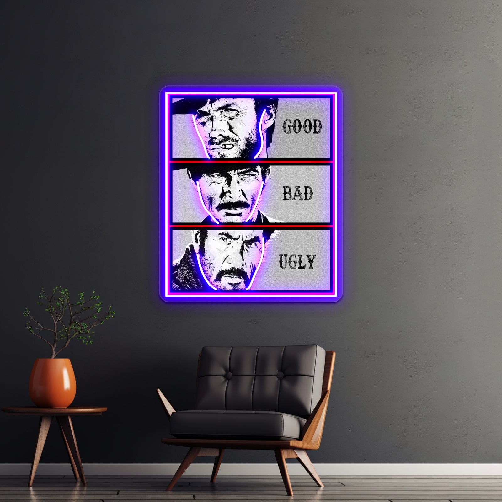 Clint Eastwood Abstract Art Western Wall Artwork Neon Signs | Shineneon