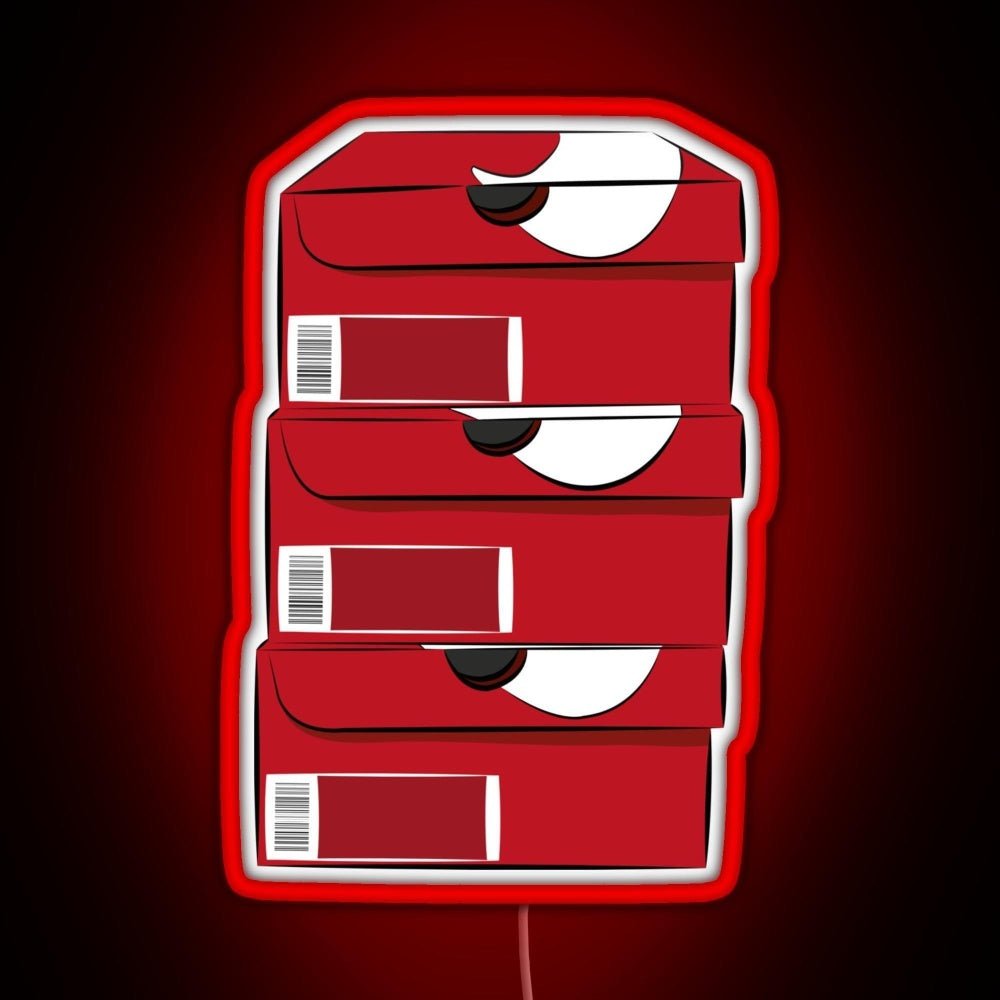 Closed Single Red Stack Shoe Boxes Logo Rgb Led Neon Sign Pop Wall Art - Shineneon