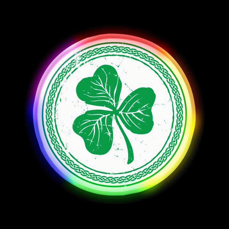 Clover Braid Light Green Whiskey Drink Bar Led Neon Sign Rgb Color