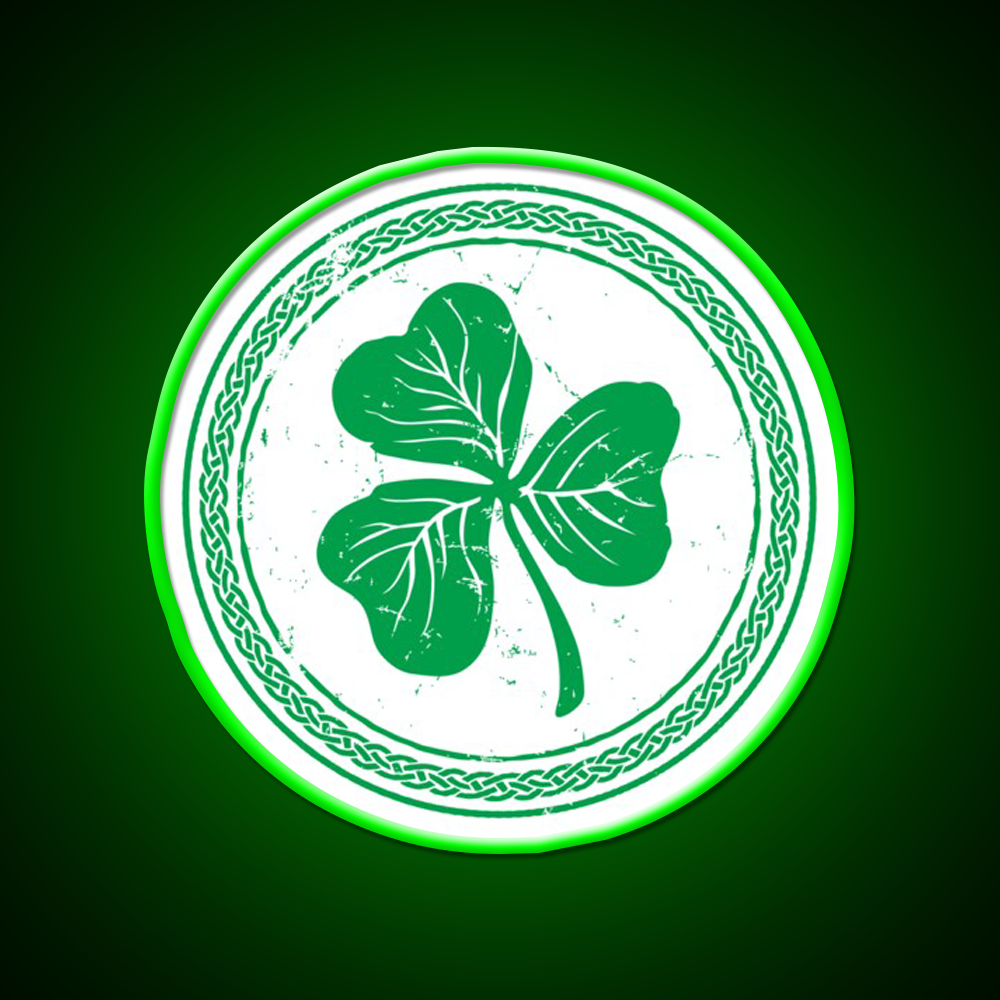 Clover Braid Light Green Whiskey Drink Bar Led Neon Sign Rgb Color