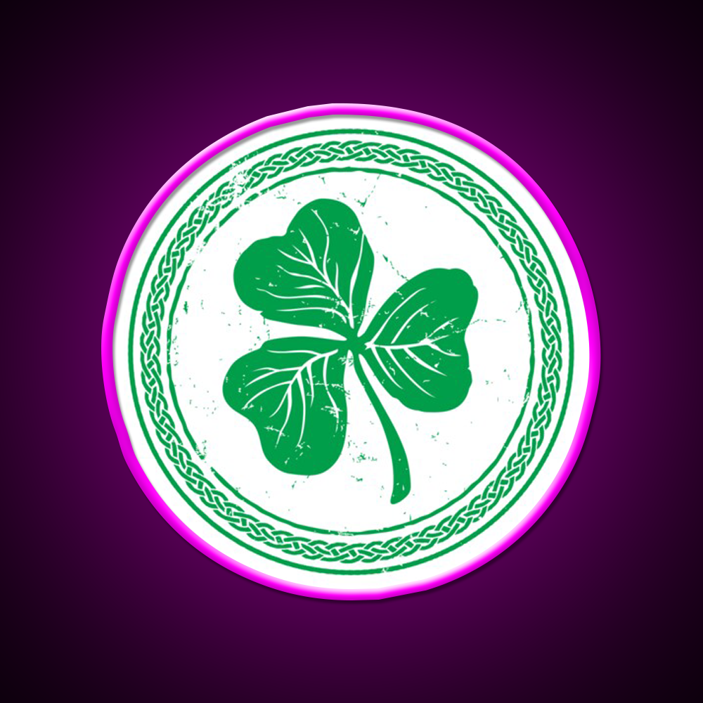 Clover Braid Light Green Whiskey Drink Bar Led Neon Sign Rgb Color