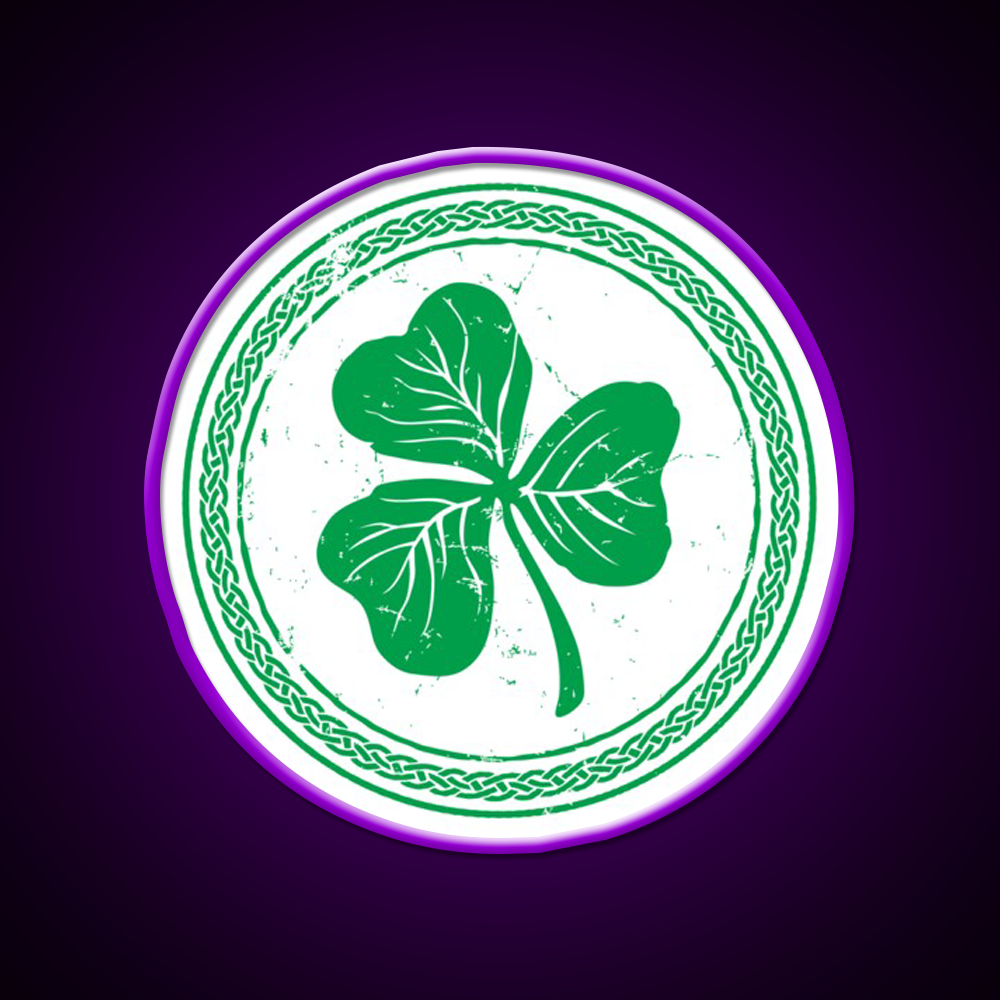 Clover Braid Light Green Whiskey Drink Bar Led Neon Sign Rgb Color