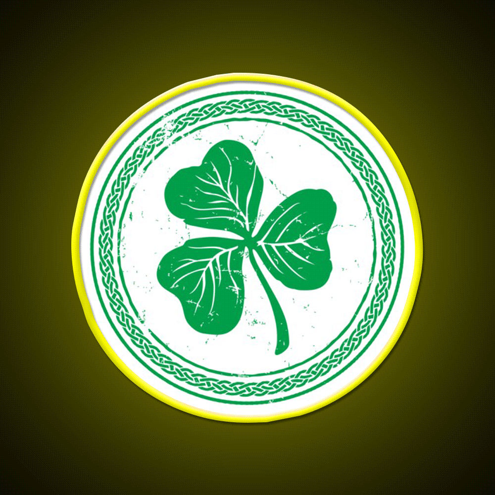 Clover Braid Light Green Whiskey Drink Bar Led Neon Sign Rgb Color