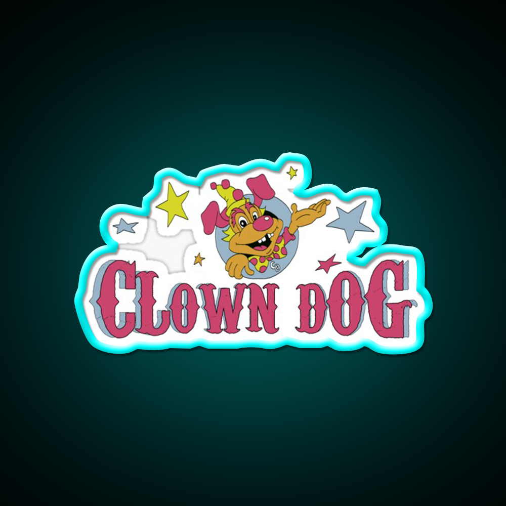Clown Dog Fast Food Led Neon Sign For Burger Place Rgb Color