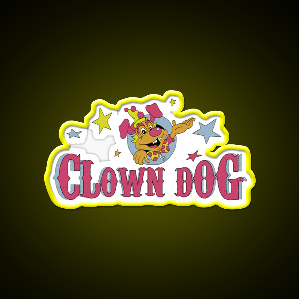 Clown Dog Fast Food Led Neon Sign For Burger Place Rgb Color
