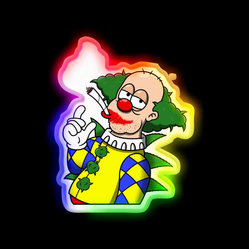 Clown Hemp Inspired Green Leaf Led Neon Sign Rgb Color - LED neon sign close-up detail
