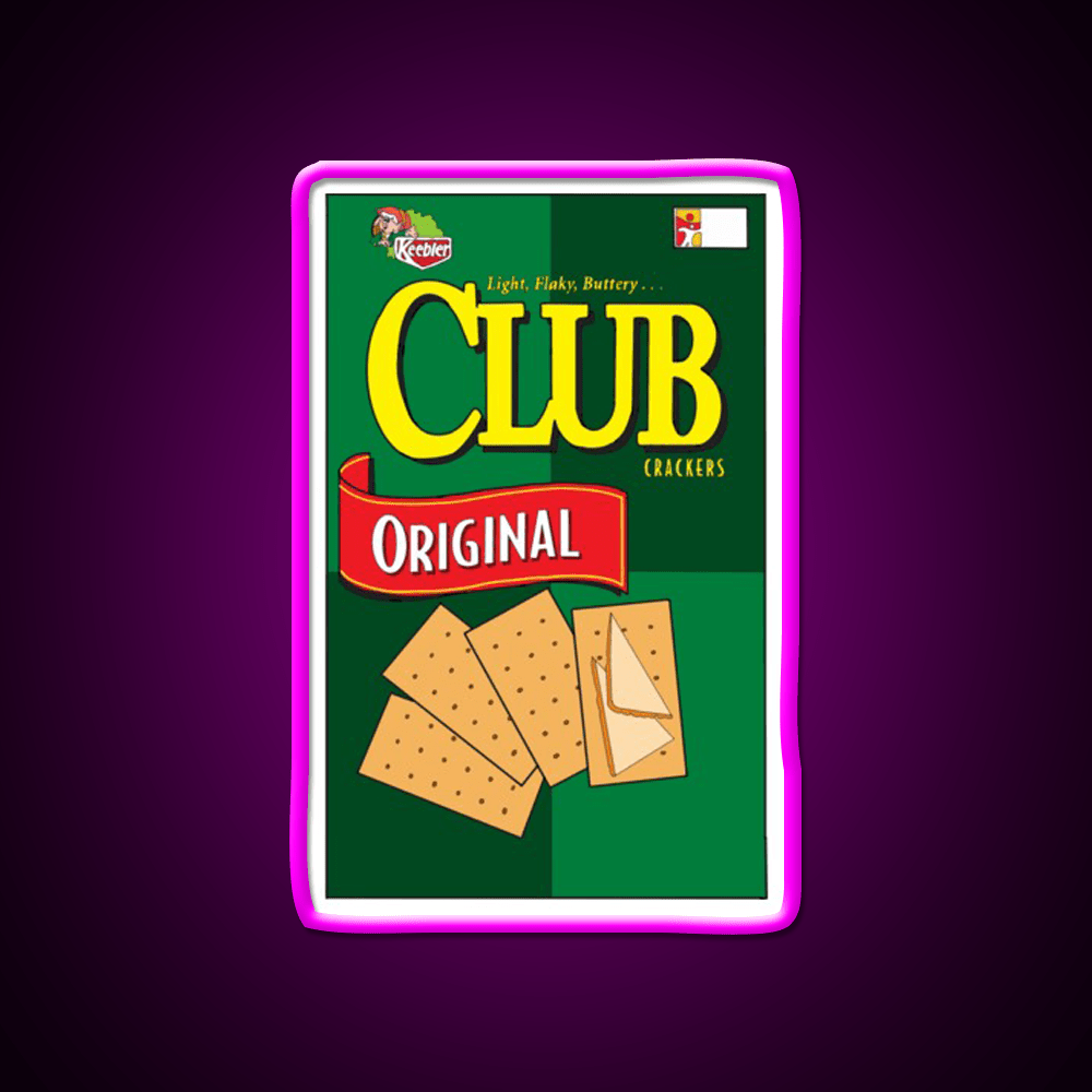 Club Cracker Box Snack Food Led Neon Sign Rgb Color - Shineneon