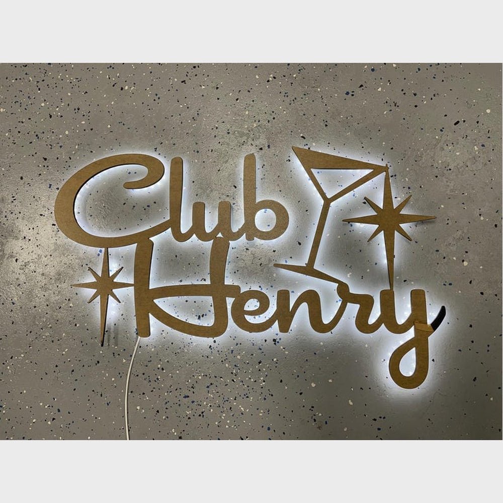 Club Henry 3D Backlit Channel Letters Led Light Sign - Shineneon