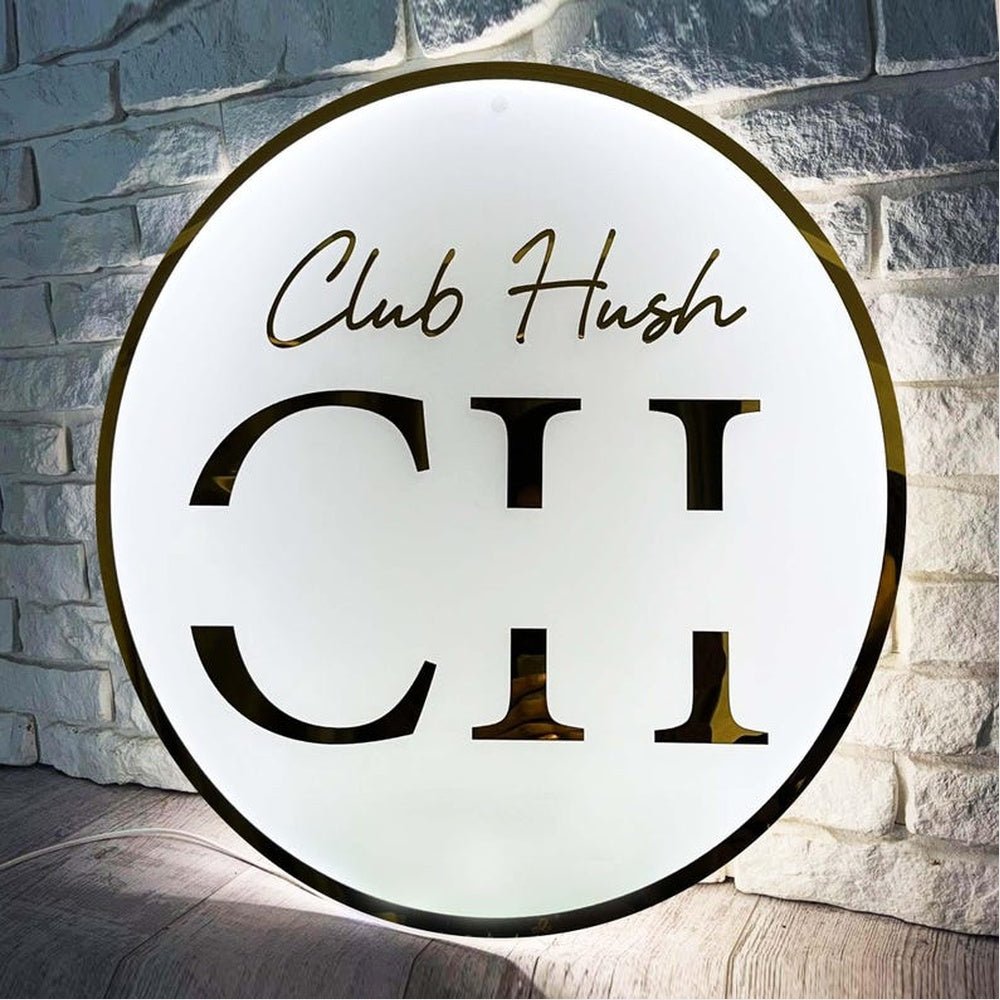 Club Hush Ch Acrylic Business Logo Sign - Shineneon