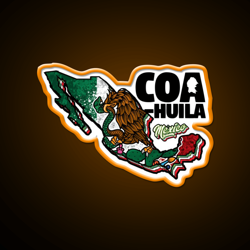 Coahuila Map Of Mexico Party Drink Tequila Led Neon Sign Rgb Color - Shineneon
