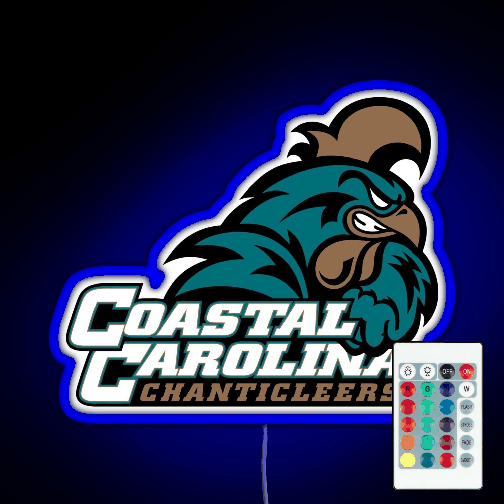 Coastal Carolina Chanticleers Rgb Led Neon Sign Pop Wall Art