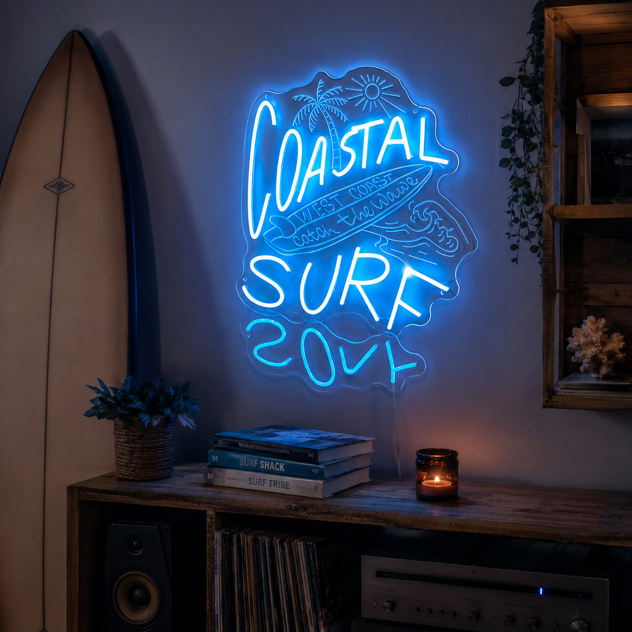 Coastal Surf Soak LED Neon Sign - 03 Real Lifestyle Scene