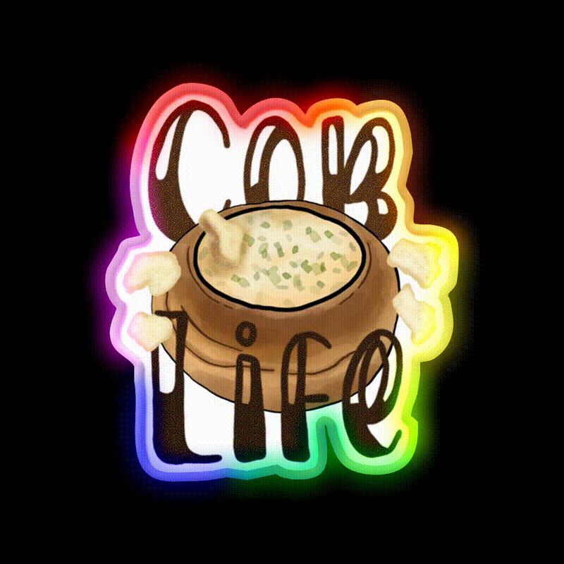 Cob Life Snack Food Led Neon Sign Rgb Color - LED neon sign close-up detail