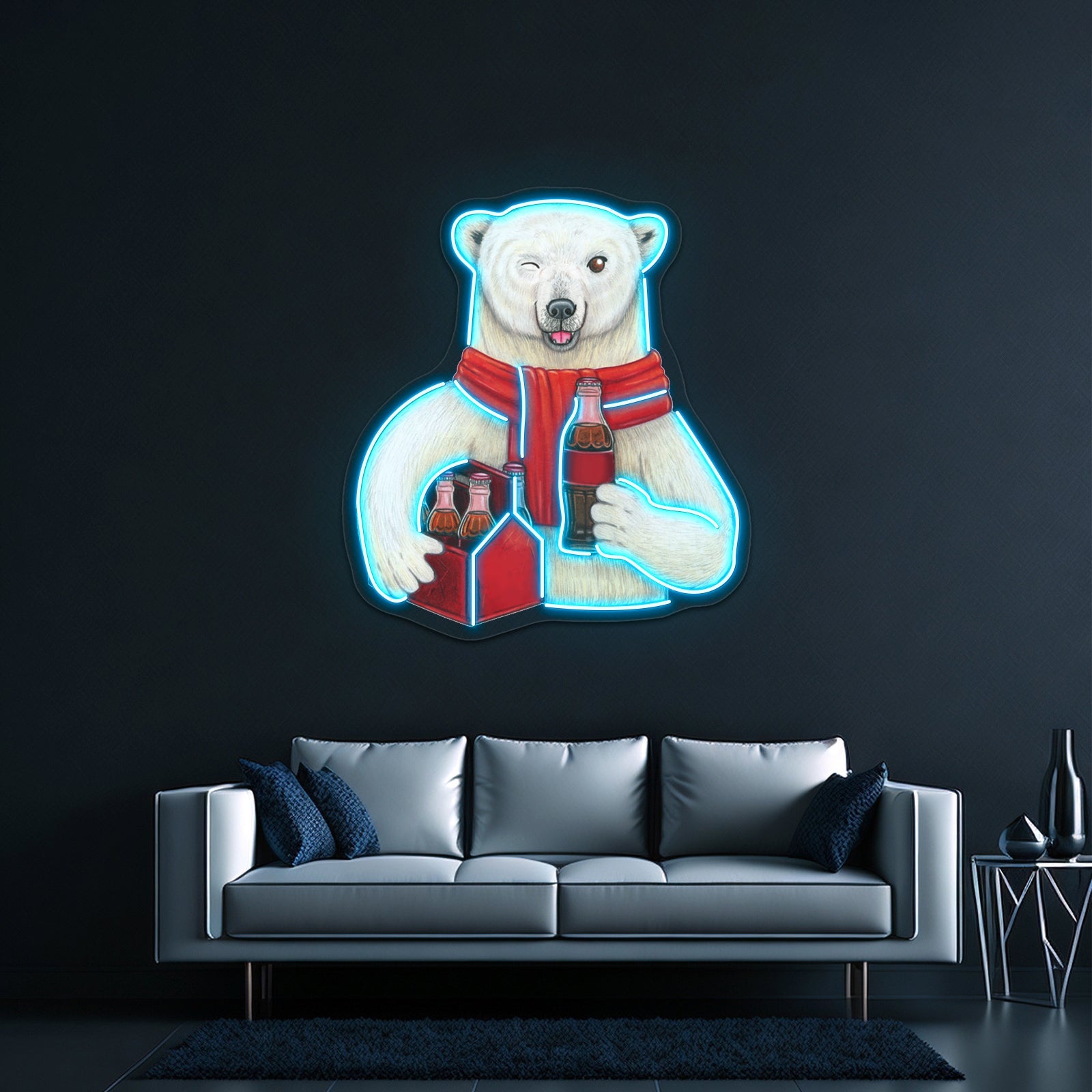 Cocacola Polar Bear Artwork Business Led Sign - Shineneon