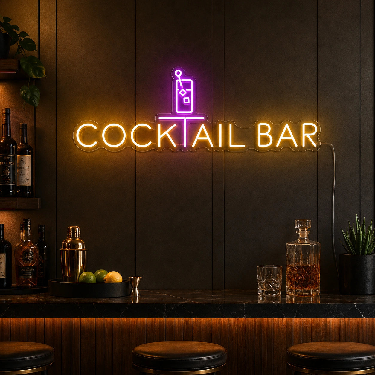 Cocktail Bar Bottle Neon Sign LED Neon Sign high-converting product image
