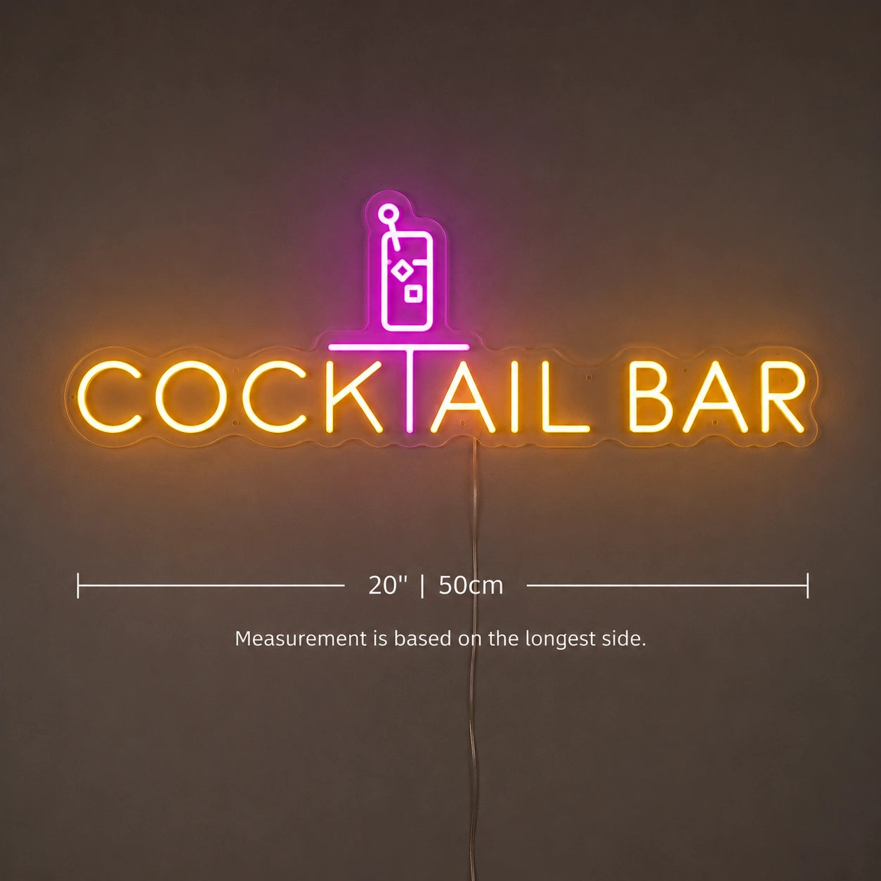 Cocktail Bar Brick Neon Sign LED Neon Sign size image