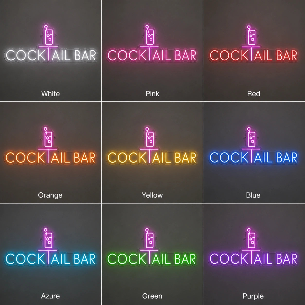Cocktail Bar Brick Neon Sign LED Neon Sign color grid