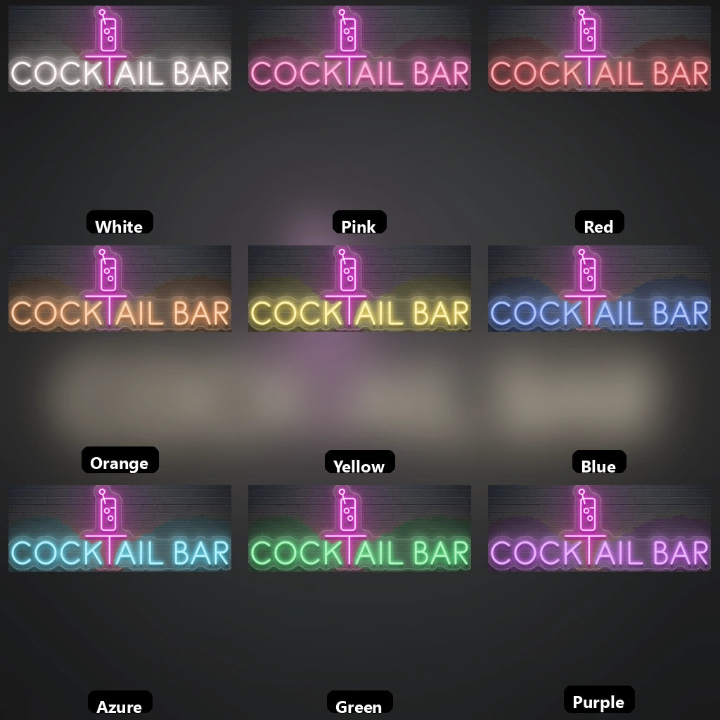 Cocktail Bar Business LED Neon Sign Wall Decor - 05 Color Grid