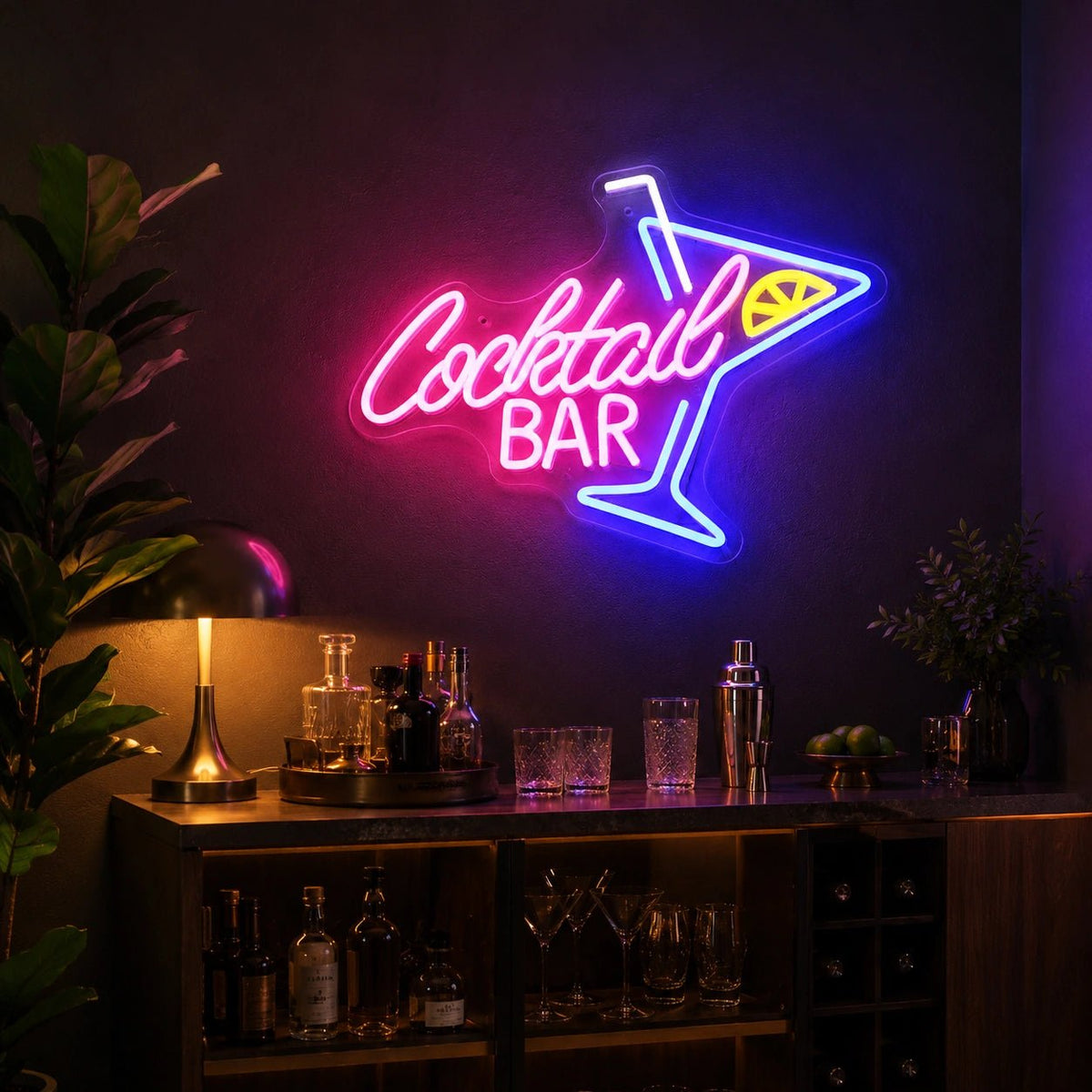 Cocktail Bar Floor Man Cave LED Neon Sign - Shineneon