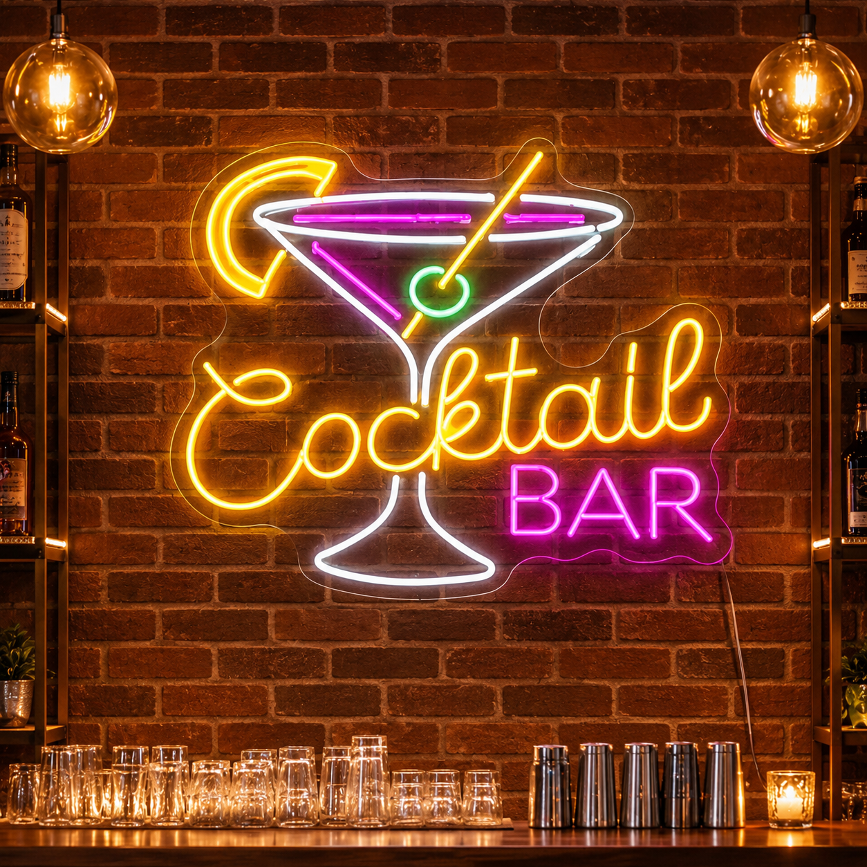 Cocktail Bar Glass LED Neon Sign Online Fast Delivery main product image