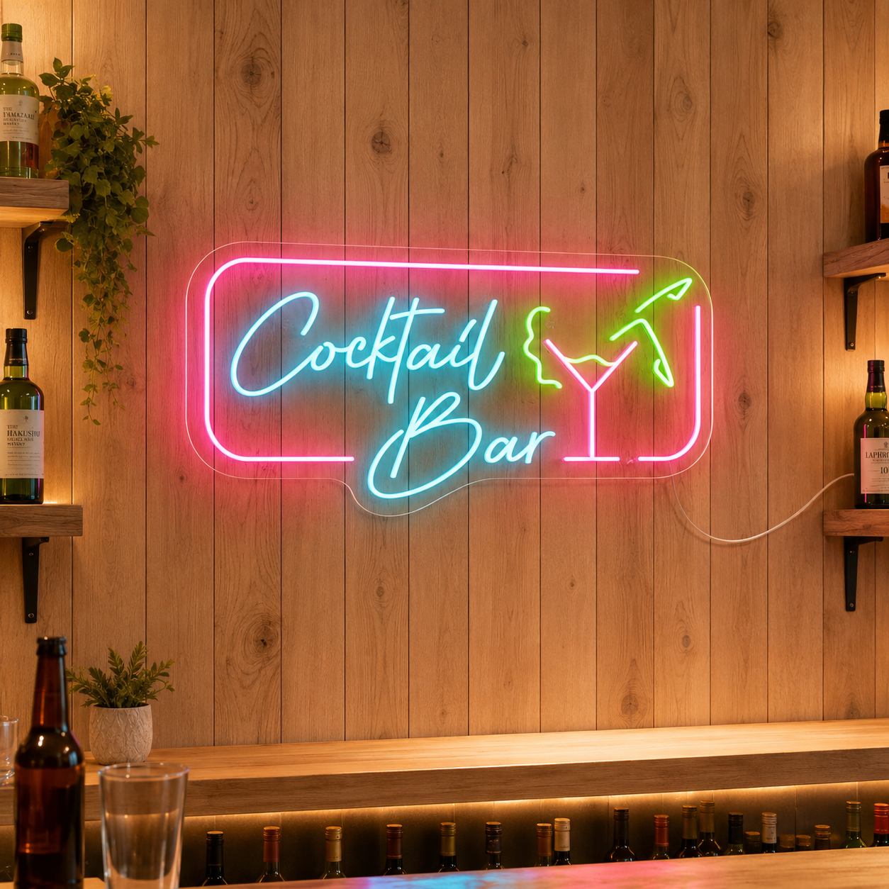 Cocktail Bar Lady LED Neon Sign main product image