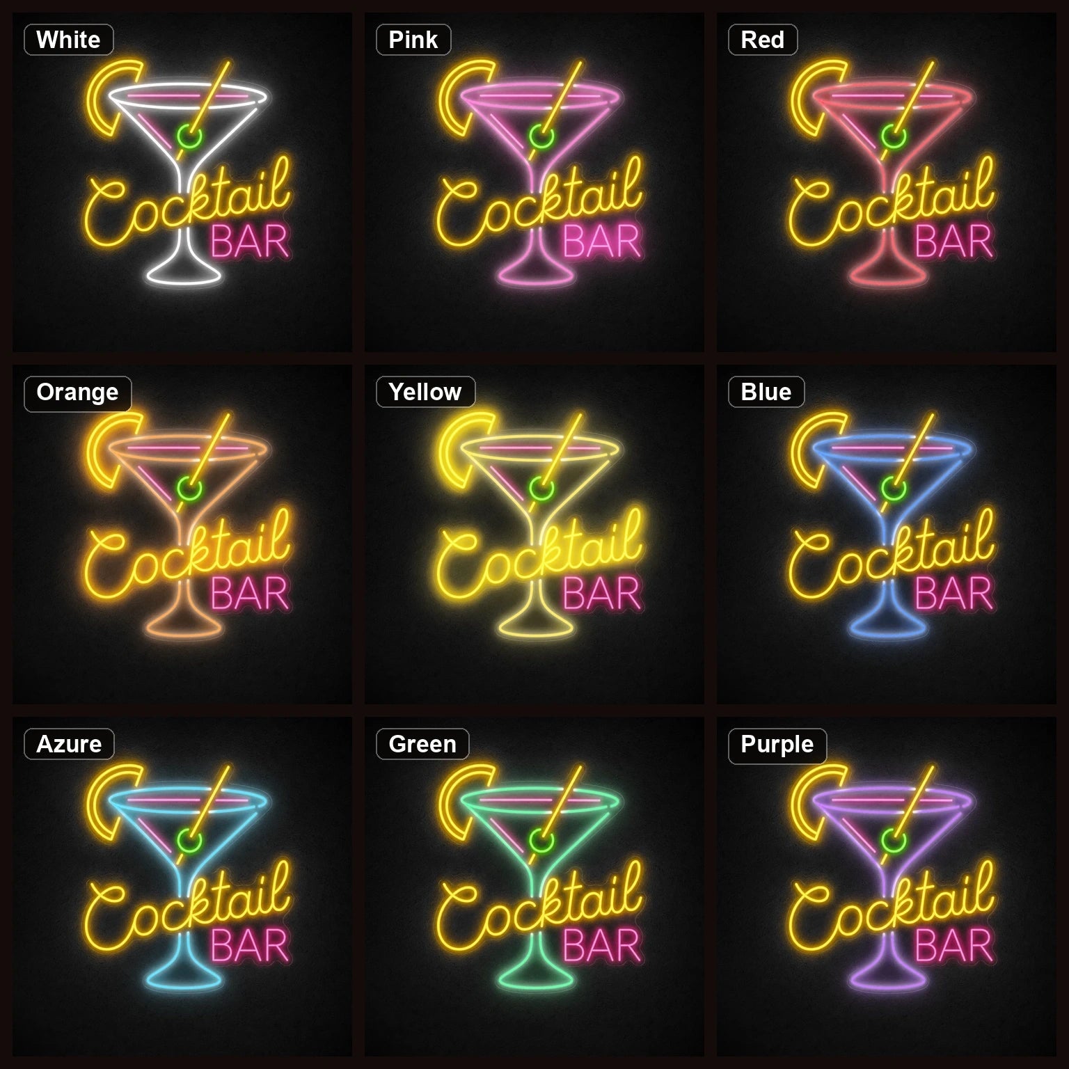 Cocktail Bar Martini LED Neon Sign Garage Neon Sign - Shineneon