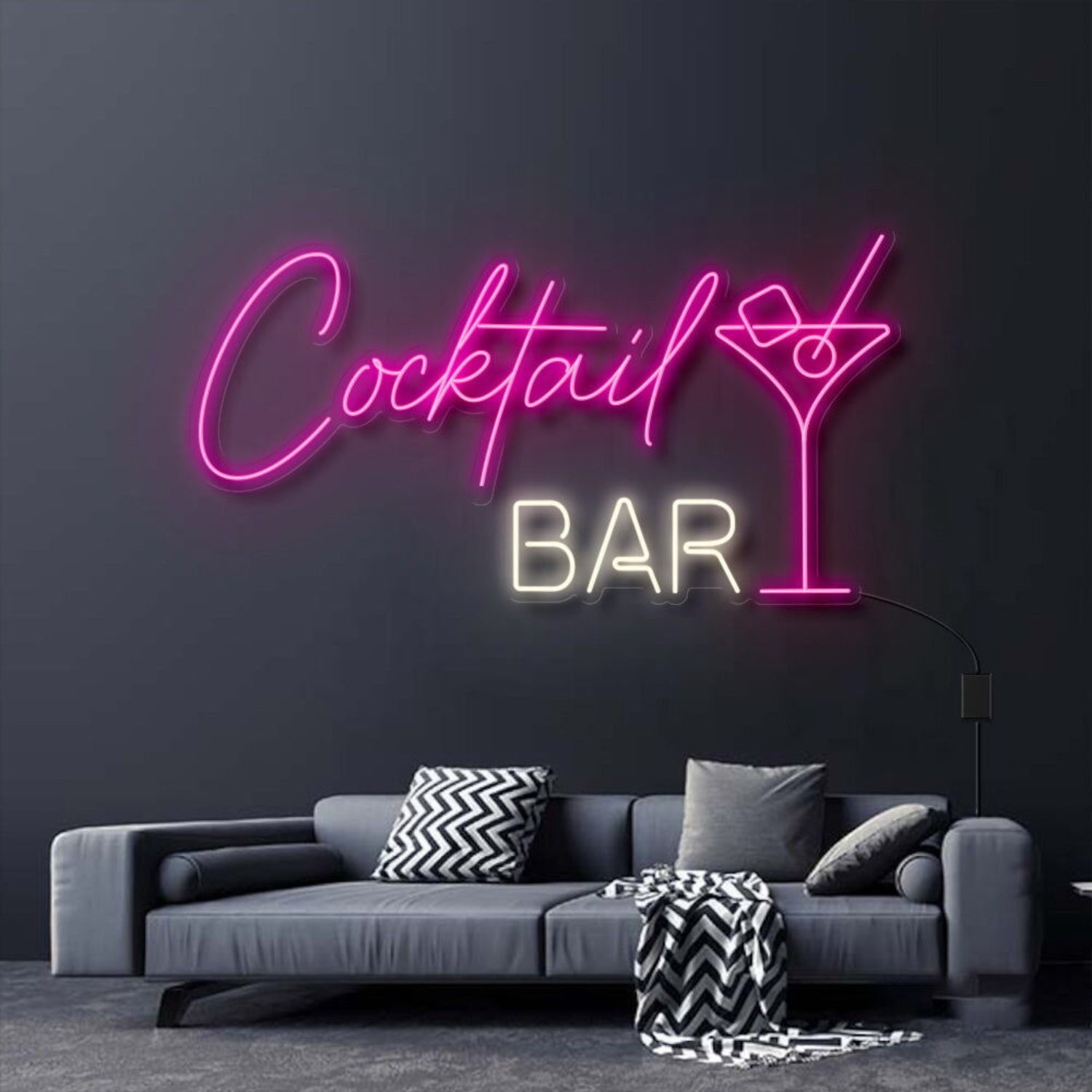 Cocktail Bar With Martini Drink Neon Sign For Bars And Social Spaces | Shineneon