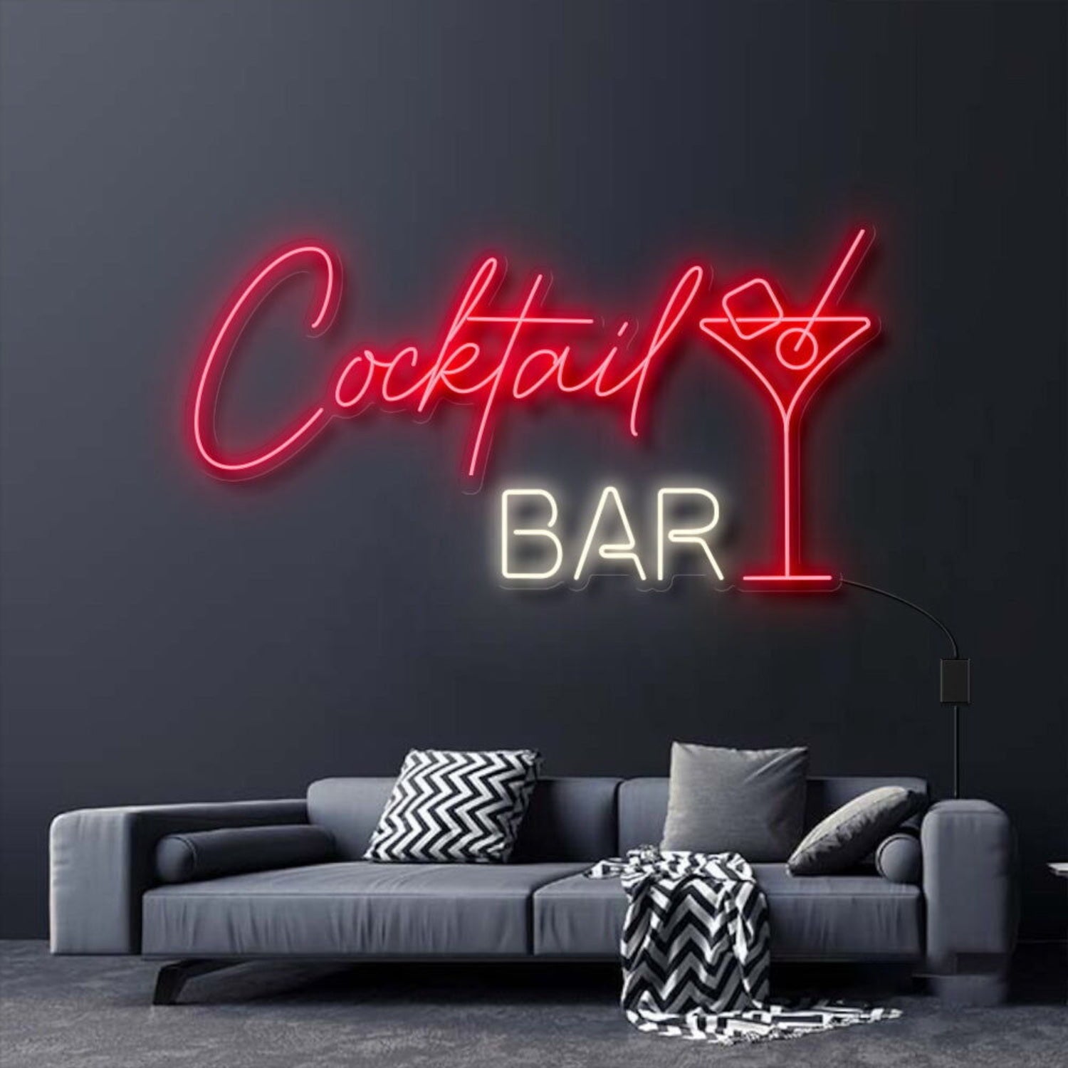 Cocktail Bar With Martini Drink Neon Sign For Bars And Social Spaces | Shineneon