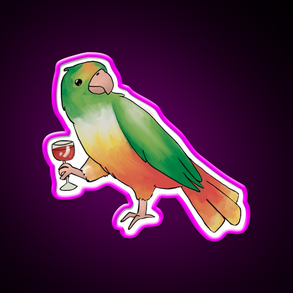 Cocktail Bird Cocktail Bar Decor Led Neon Sign Rgb Color - Neon sign mounted on wall in room