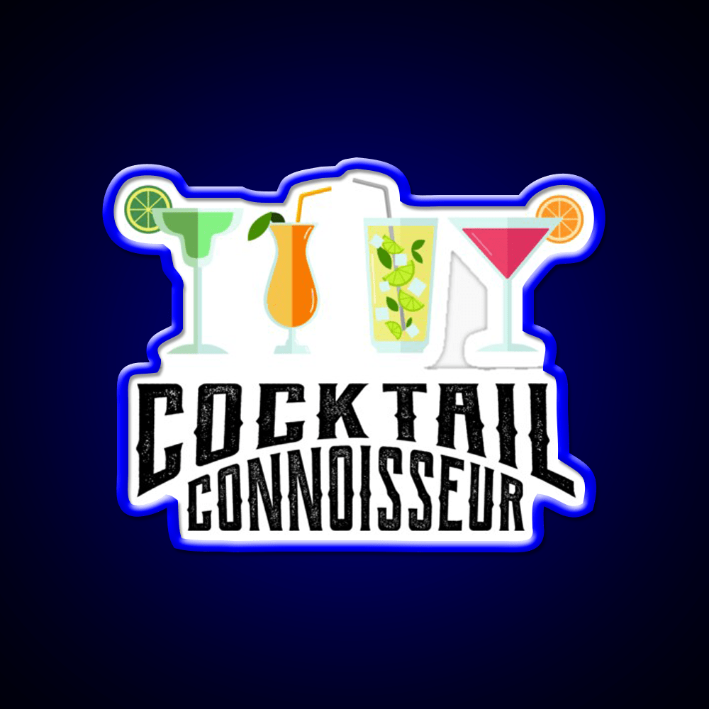 Cocktail Connoisseur Cool Cocktail Lover Bar Decor Led Neon Sign Rgb Color - Shineneon