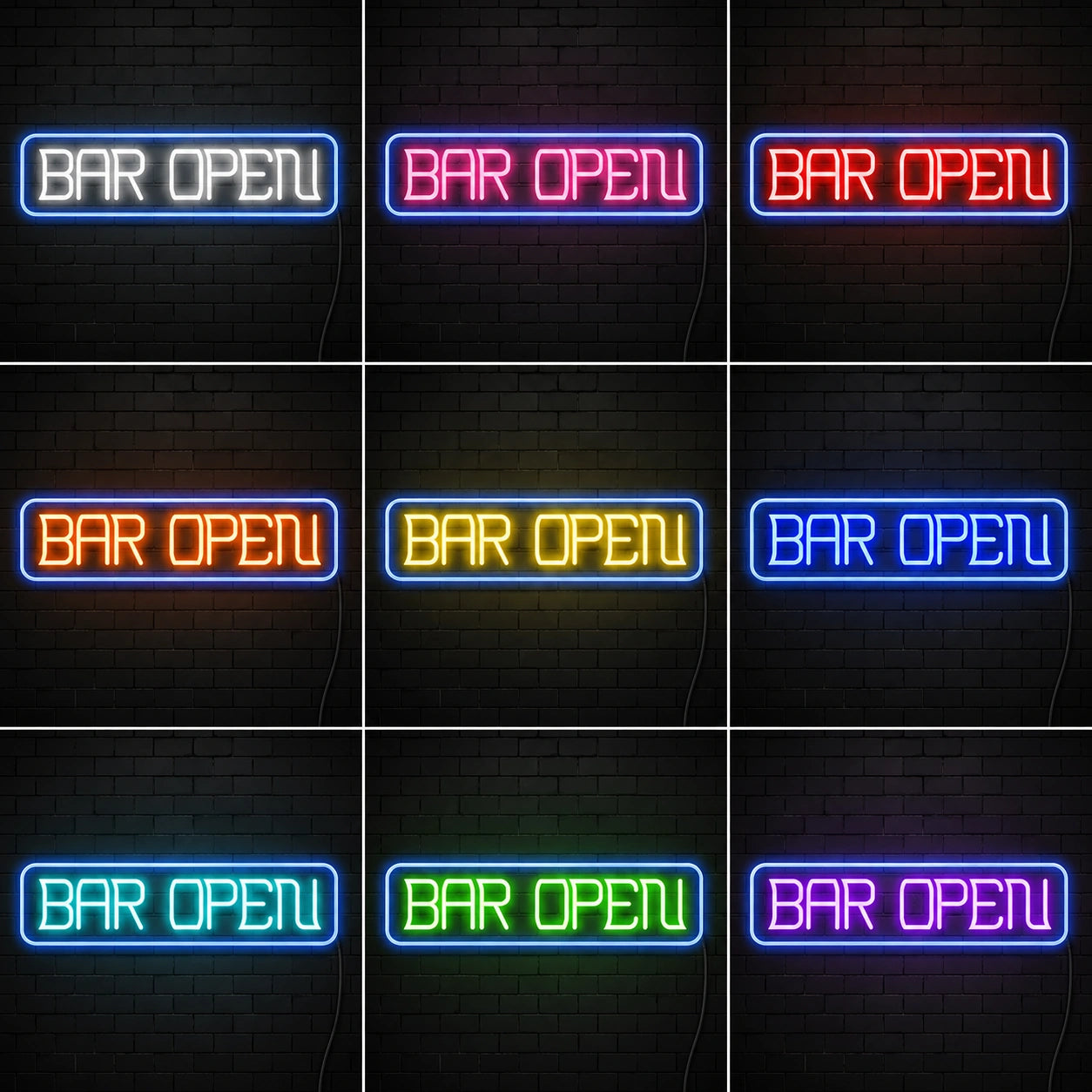 Cocktail Glass Bar Neon Sign LED Neon Sign color grid