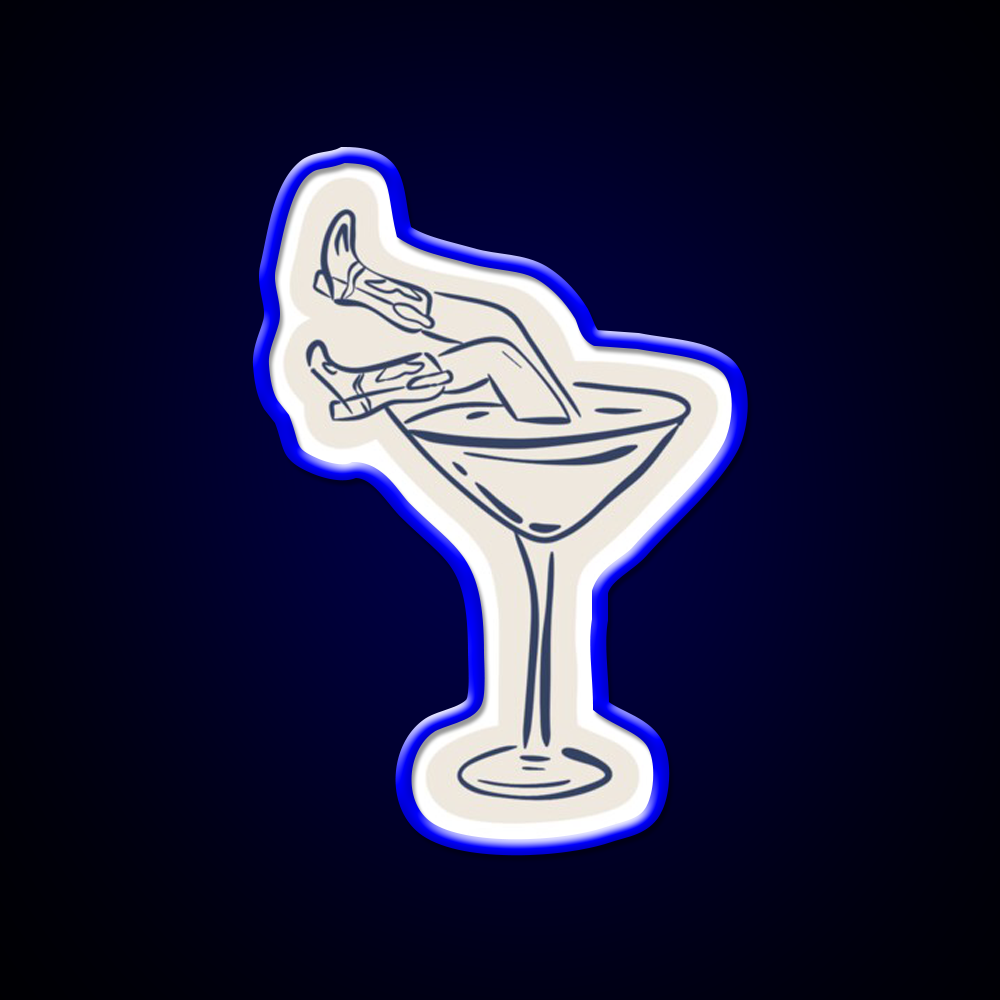 Cocktail Glass Costal Cowgirl Set Cocktail Bar Decor Led Neon Sign Rgb Color - LED neon sign view 5